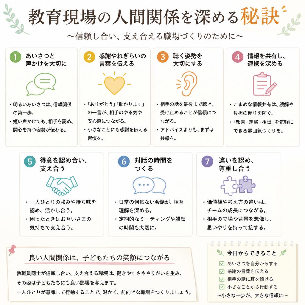 教育現場の人間関係を深める秘訣
