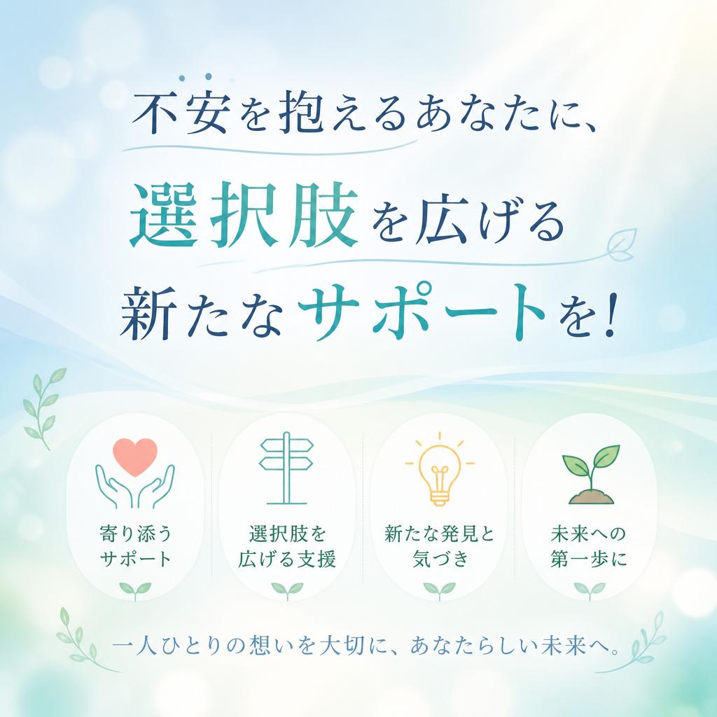 不安を抱えるあなたに、選択肢を広げる新たなサポートを！