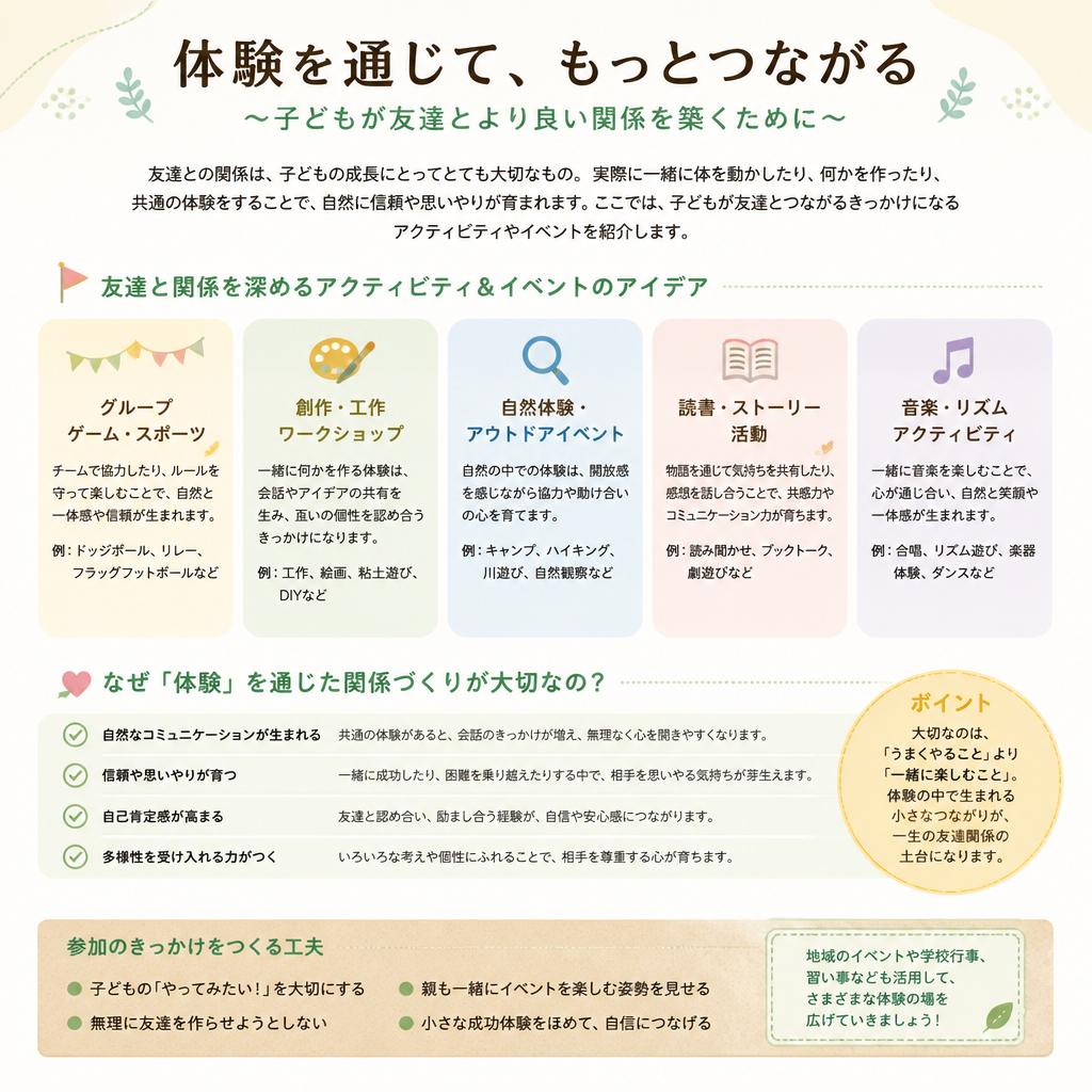 友達との関係を深める活動