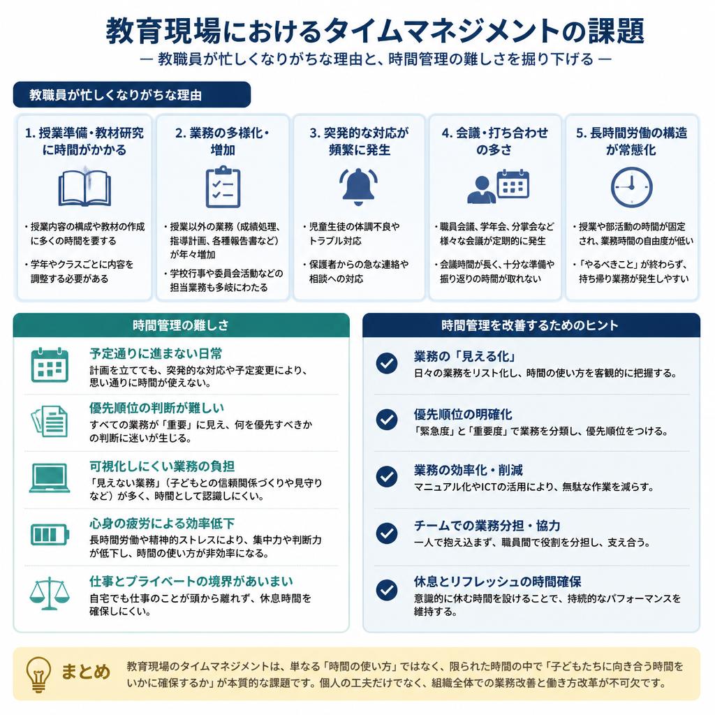 教職員が直面するタイムマネジメントの課題