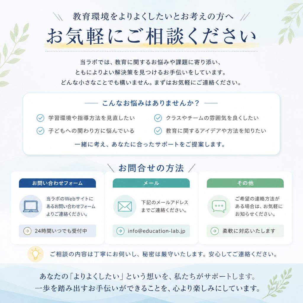 お問合せ：あなたの教育環境を見直しませんか？