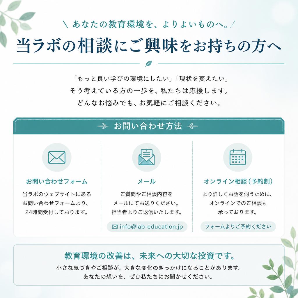 お問合せ：あなたの教育環境を見直しませんか？