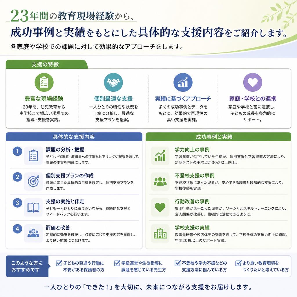実績に基づく支援内容