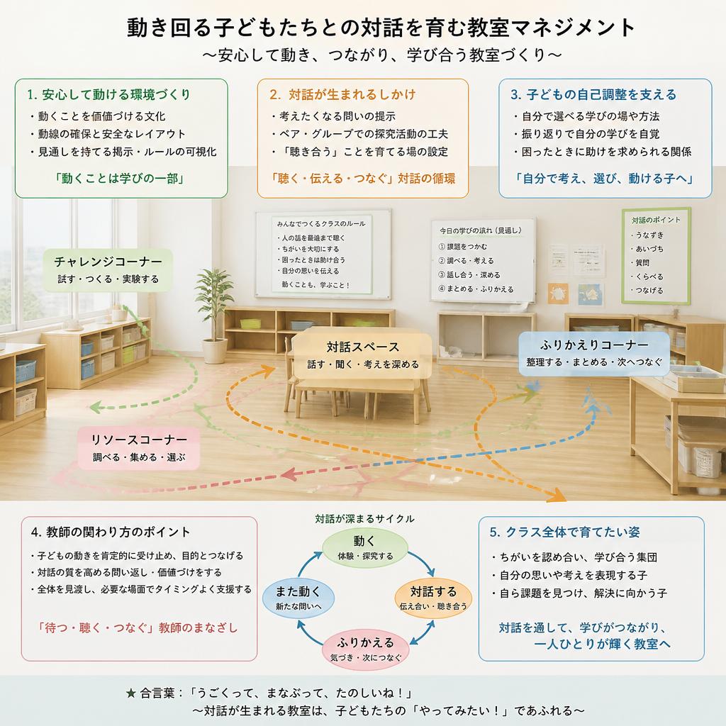 動き回る子どもたちとの対話を育む教室マネジメント
