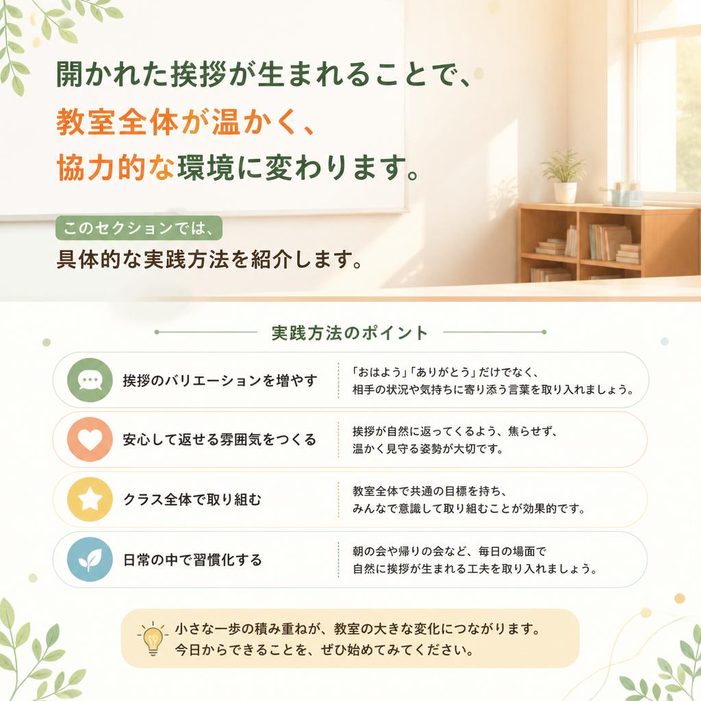 温かい教室の雰囲気作り