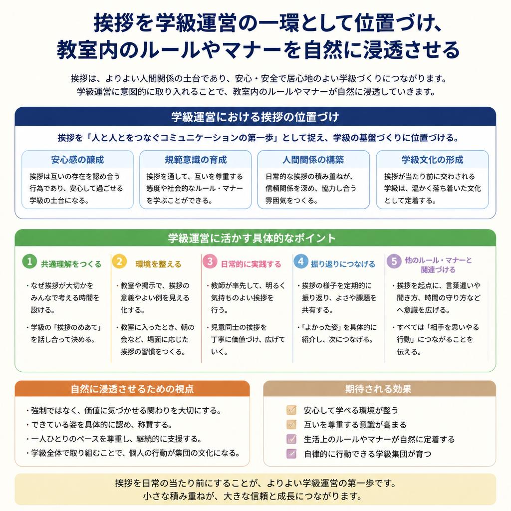 学級運営における挨拶の位置づけ