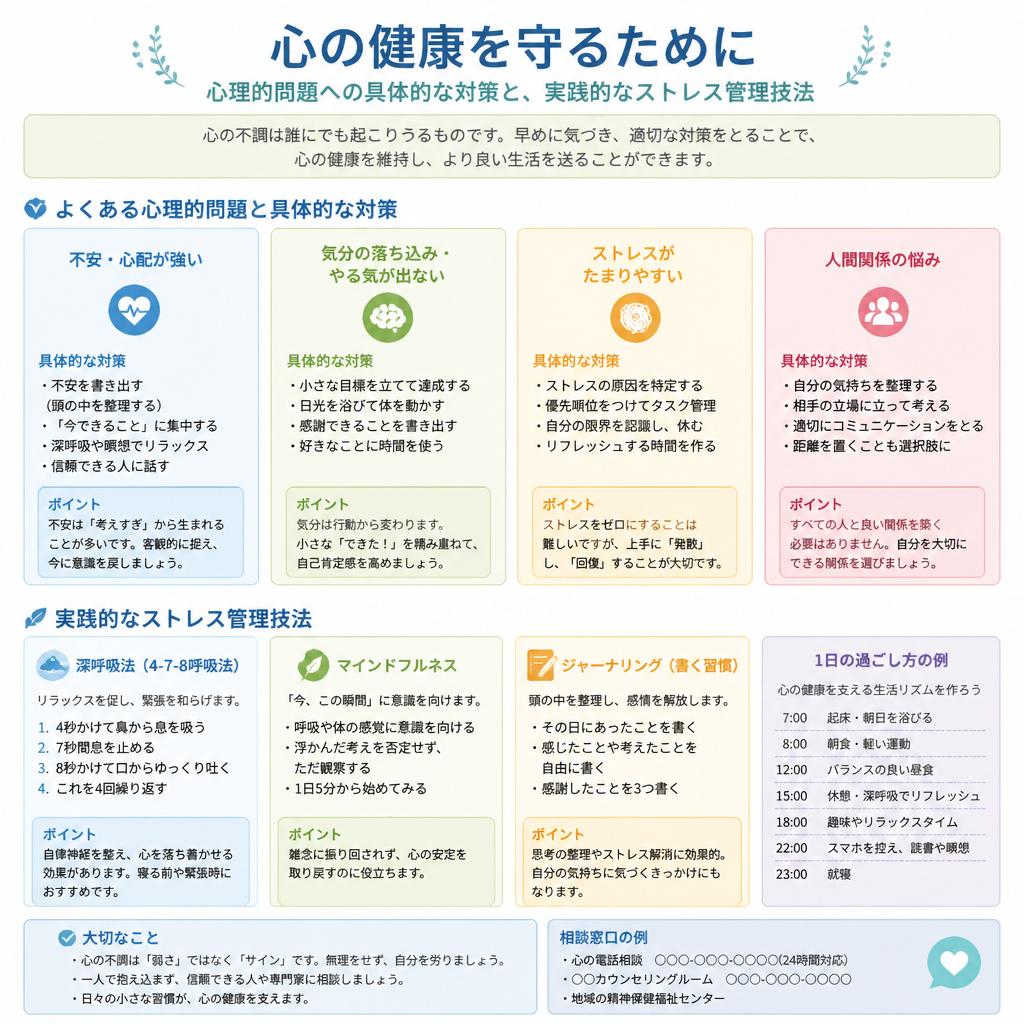 ストレス管理のための具体的な方法