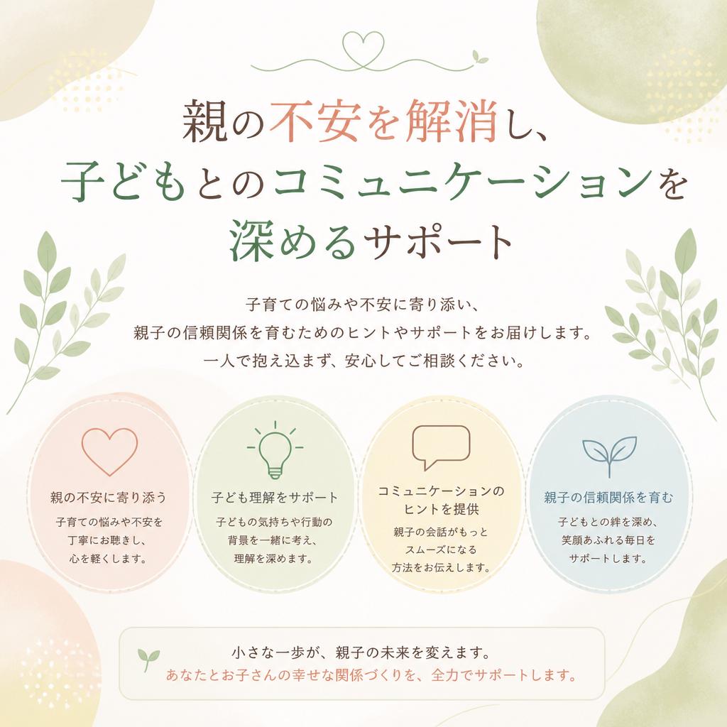 親の不安を解消し、子どもとのコミュニケーションを深めるサポート