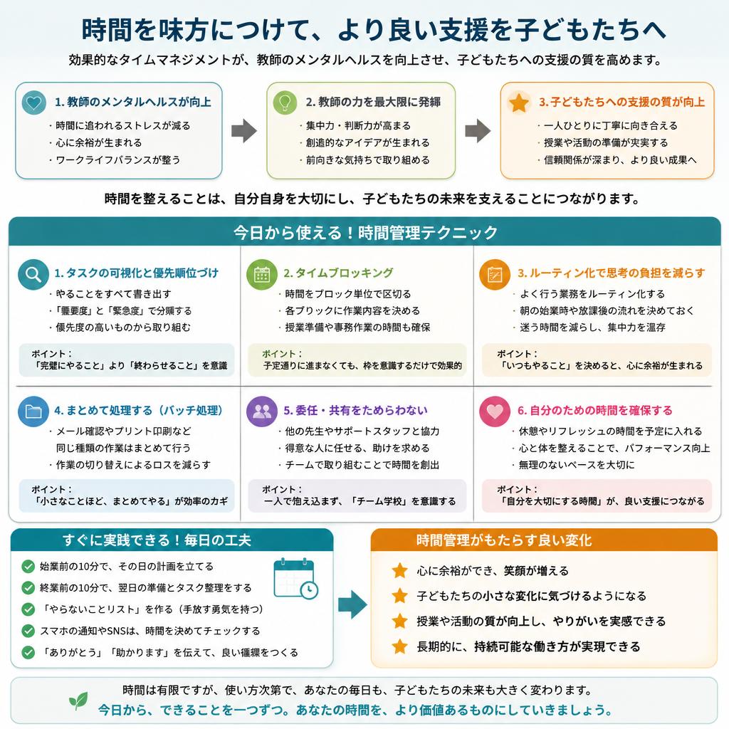 時間管理がもたらす支援の充実