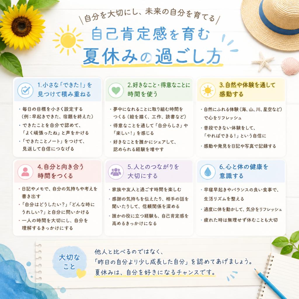 自己肯定感を育む夏休みの過ごし方