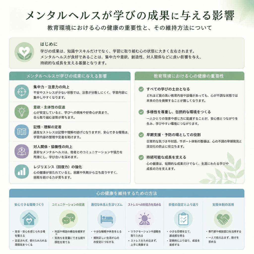メンタルヘルスと学びの相関関係