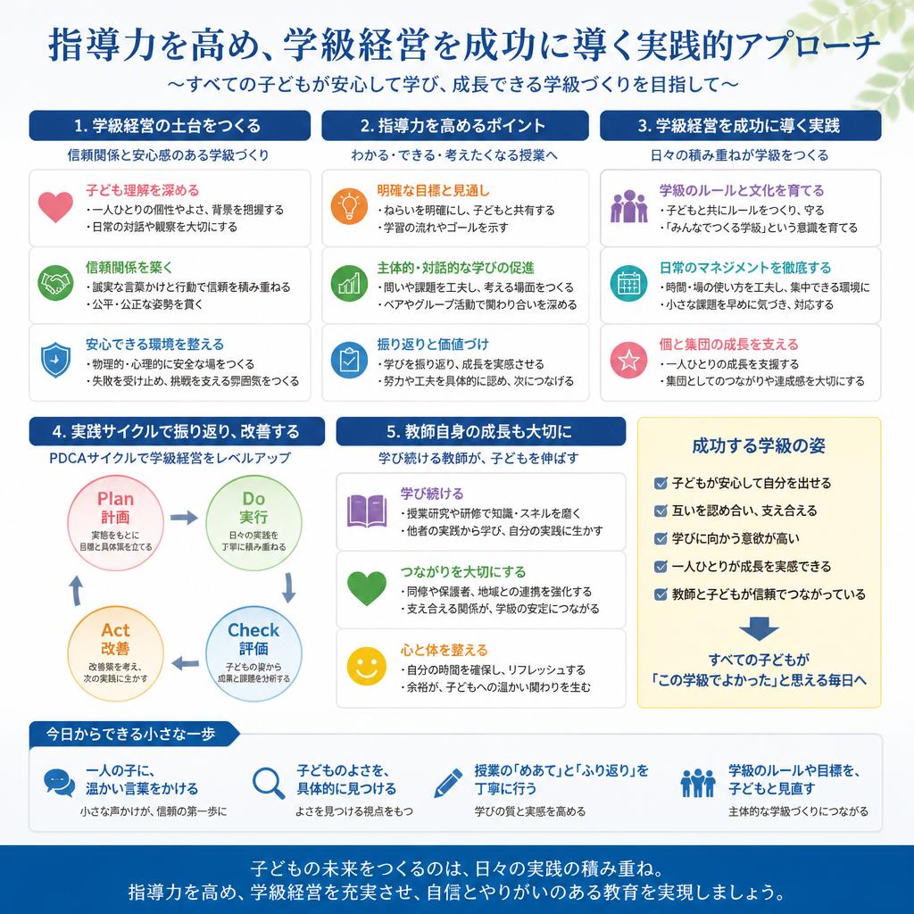 指導力を高め、学級経営を成功に導く実践的アプローチ