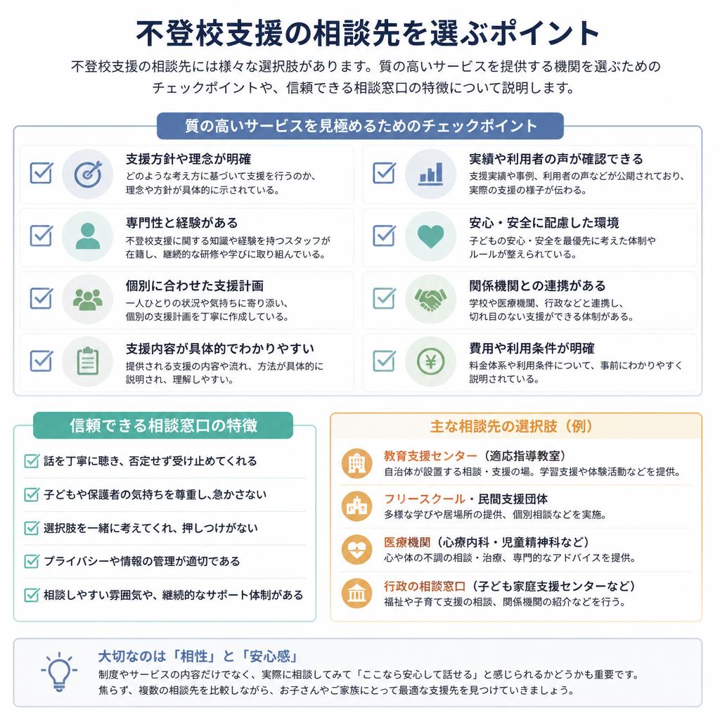 自分に合った相談先の選び方