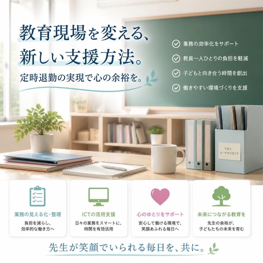 教育現場を変える、新しい支援方法。定時退勤の実現で心の余裕を。