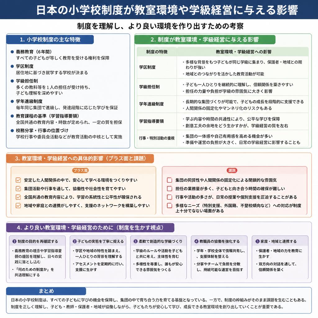 小学校制度と教育環境の関係