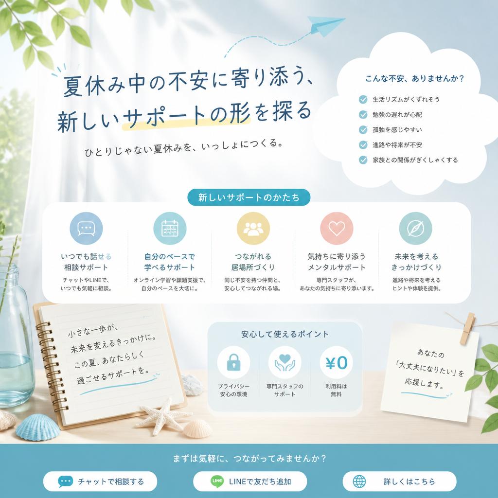夏休み中の不安に寄り添う、新しいサポートの形を探る